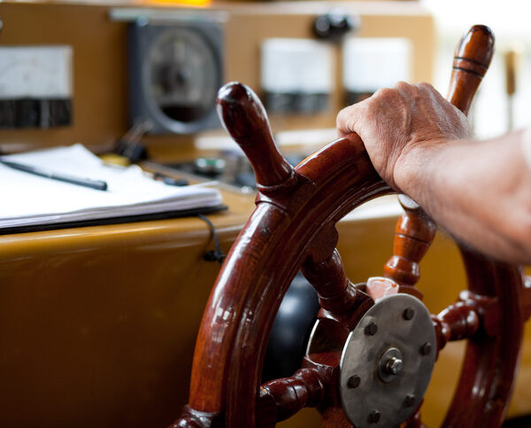 Captain's boat steering wheel