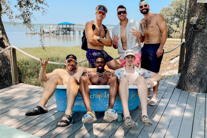 a group of people posing for the camera